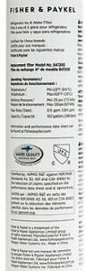 Fisher & Paykel - Water Filter Replacement for Models RF203, RS36, RF170, RF201, RF135, RS1884, RS2484, RS3084 - White