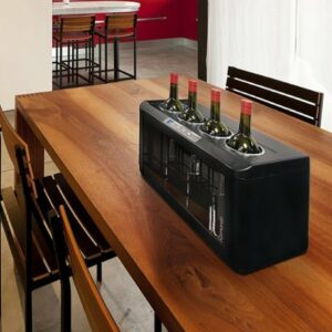 Vinotemp - 4-Bottle Open Wine Cooler - Black