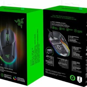 Razer - Basilisk V3 Wired Optical Gaming Mouse with Chroma RBG Lighting - Black