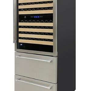 Vinotemp - 135-Bottle Wine Cooler with Drawer - Black