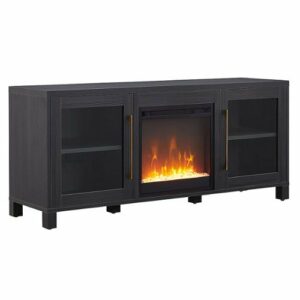 Camden&Wells - Foster Crystal Fireplace TV Stand for TVs Up to 65" - Charcoal Gray