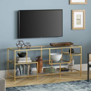 Camden&Wells - Deveraux TV Stand for TVs Up to 65" - Brass/Glass