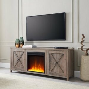 Camden&Wells - Granger Crystal Fireplace TV Stand for TVs Up to 65" - Gray Oak