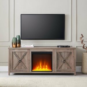 Camden&Wells - Granger Crystal Fireplace TV Stand for TVs Up to 65" - Gray Oak