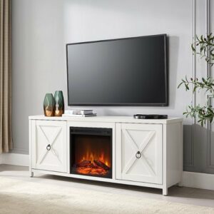 Camden&Wells - Granger Log Fireplace TV Stand for TVs Up to 65" - White