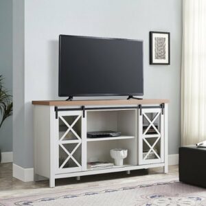 Camden&Wells - Clementine TV Stand for TVs Up to 65" - White/Golden Oak