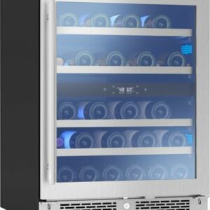 Zephyr - Presrv 24 in. 37 Bottle ADA Dual Zone Wine Cooler - Stainless Steel/Glass