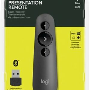 Logitech - R500s Presenter Bluetooth and USB Remote Control - Graphite