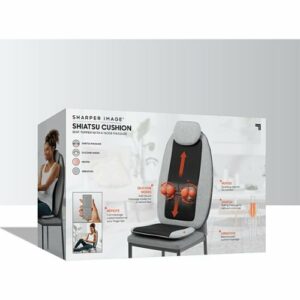 Sharper Image - Massager Seat Topper 4-Node Shiatsu with Heat and Vibration - Grey