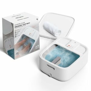 Sharper Image - Hydro Spa Plus Foot Bath Massager, Heated with Rollers and LCD Display - White