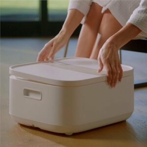 Sharper Image - Hydro Spa Plus Foot Bath Massager, Heated with Rollers and LCD Display - White