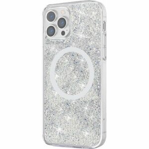 SaharaCase - Sparkle Case with MagSafe for Apple iPhone 13 Pro Max - Clear/Silver