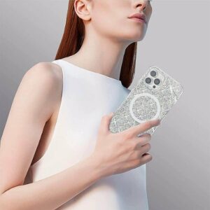 SaharaCase - Sparkle Case with MagSafe for Apple iPhone 13 Pro Max - Clear/Silver