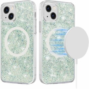 SaharaCase - Sparkle Case with MagSafe for Apple iPhone 13 mini - Clear, Teal, Green