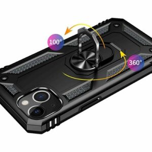 SaharaCase - Kickstand with Belt Clip Case for Apple iPhone 13 and iPhone 14 - Black