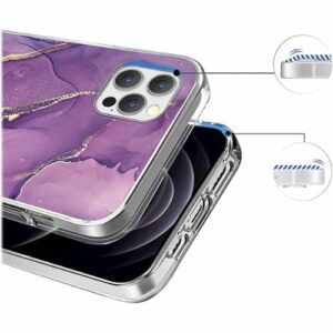 SaharaCase - Marble Series Case for Apple iPhone 13 Pro - Purple/Gold