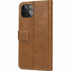 SaharaCase - Folio Wallet Case for Apple iPhone 13 and iPhone 14 - Brown