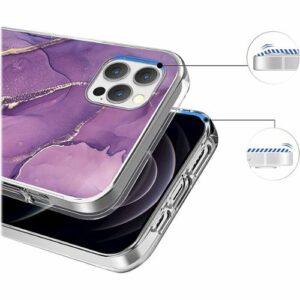 SaharaCase - Marble Series Case for Apple iPhone 13 Pro Max - Purple/Gold