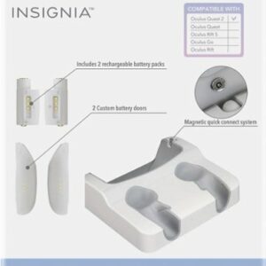 Insignia™ - Charge Station for Meta Quest 2 - White