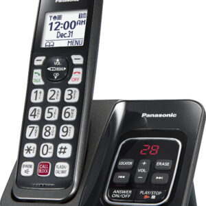 Panasonic - KX-TGD830M DECT 6.0 Expandable Cordless Phone System with Digital Answering System - Matte Black