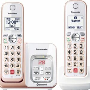 Panasonic - KX-TGD862G Link2Cell DECT 6.0 Expandable Cordless Phone System with Digital Answering System - White/Rose Gold