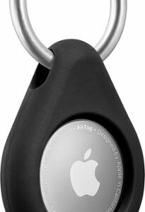 Insignia™ - Key Ring Case for Apple AirTag (4-Pack) - Black