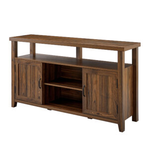 Walker Edison - Classic 2-Door Tall TV Stand for Most TVs up to 65” - Dark Walnut