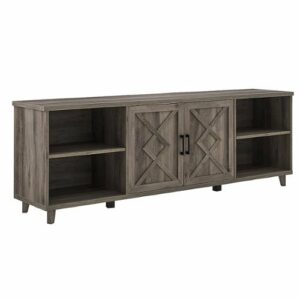 Walker Edison - Double Helix Door TV Stand for Most TVs up to 80" - Grey wash