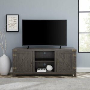 Walker Edison - Farmhouse Barn Door TV Stand for Most TVs up to 65” - Sable