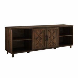 Walker Edison - Detailed-Door TV Stand for Most TVs up to 80” - Dark walnut