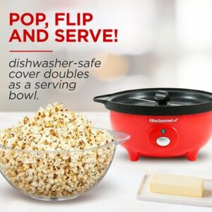 Elite Gourmet - 3Qt. Popcorn Popper - Red