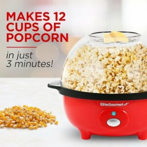 Elite Gourmet - 3Qt. Popcorn Popper - Red