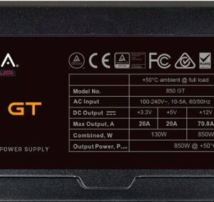 EVGA - GT Series 850W Auto Eco Mode with FDB Fan 80 Plus Power Supply