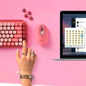 Logitech - POP Keys Wireless Mechanical Tactile Switch Keyboard for Windows/Mac with Customizable Emoji Keys - Heartbreaker Rose