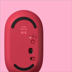 Logitech - POP Mouse Bluetooth Optical Ambidextrous Mouse with Customizable Emojis - Heartbreaker Rose