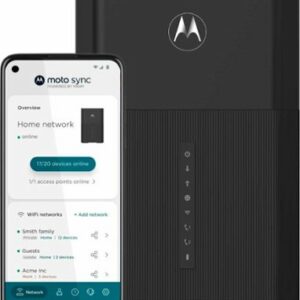 Motorola - MT8733 32x8 DOCSIS 3.1 Modem + AX6000 Router with Voice for Xfinity - Black