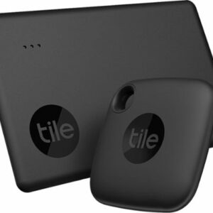 Tile - Starter Pack (2022) - 2 Pack (1 Mate, 1 Slim) Bluetooth Tracker, Item Locator & Finder for Keys, Wallets & More - Black