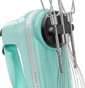 KitchenAid - 6 Speed Hand Mixer with Flex Edge Beaters - KHM6118 - Ice Blue