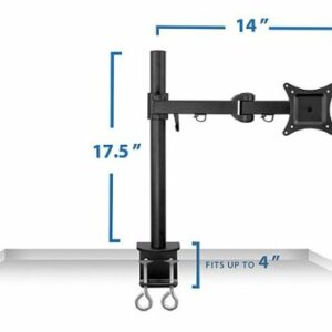 Mount-It! - Single Arm Desk Mount for Monitor - Black