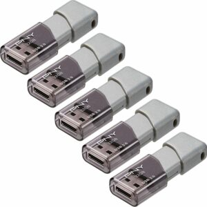 PNY - Turbo Attaché 3 32GB USB 3.0 Type A Flash Drive, 5-Pack - Silver