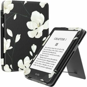 SaharaCase - Hand Strap Series Folio Case for Amazon Kindle Paperwhite (11th Generation - 2021 and 2022 release) - Black Floral