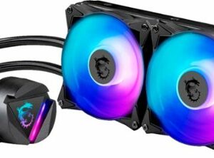 MSI - MAG CORELIQUID 240R V2 - AIO ARGB CPU Liquid Cooler - Rotating Cap Design - 240mm Radiator - Dual 120mm ARGB PWM Fans - Black