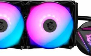 MSI - MAG CORELIQUID 240R V2 - AIO ARGB CPU Liquid Cooler - Rotating Cap Design - 240mm Radiator - Dual 120mm ARGB PWM Fans - Black