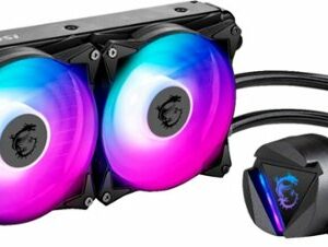 MSI - MAG CORELIQUID 240R V2 - AIO ARGB CPU Liquid Cooler - Rotating Cap Design - 240mm Radiator - Dual 120mm ARGB PWM Fans - Black