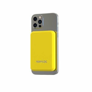 RapidX - Boosta 5k mAh 7.5W Magnetic Wireless Portable Charger for iPhone 12, 13 & 14 - Yellow