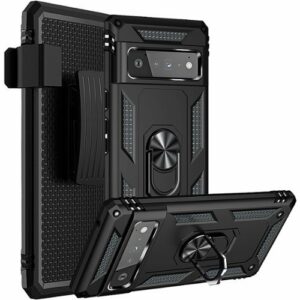 SaharaCase - Kickstand with Belt Clip Case for Google Pixel 6 Pro - Black