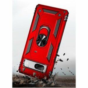 SaharaCase - Military Kickstand Series with Belt Clip Case for Google Pixel 7a - Red