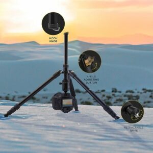 Kodak - Photo Gear 63" Tripod and Monopod with 360° Ball Head - Premium Professional 2-in-1 Aluminum Camera Stand - Black