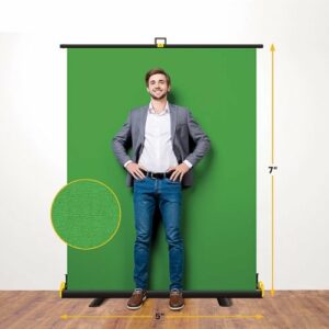 Kodak - Portable Green Screen, Chroma Key Backdrop & Built-in Stand for Video & Photo Shoots, Auto Lock Frame. - Black/Green