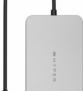 Hyper - HyperDrive Dual 10 Port USB-C Hub, 4K HDMI, Ethernet, 1 USB-C, 2 USB-A, microSD/SD, travel dock for M1/M2/M3 MacBook - Gray